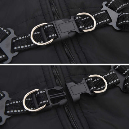 Dog Coat Black L24 Fleece and Polyester
