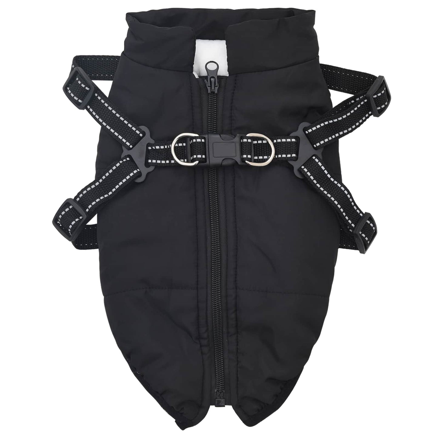 Dog Coat Black L24 Fleece and Polyester