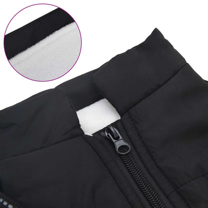 Dog Coat Black L28 Fleece and Polyester