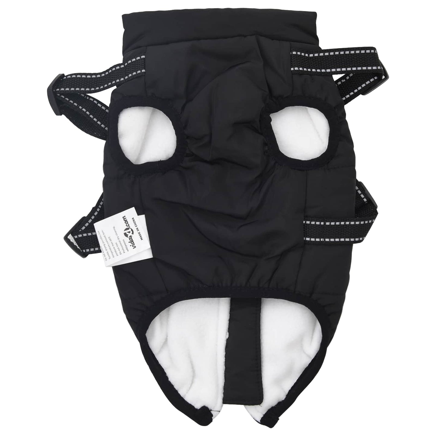 Dog Coat Black L28 Fleece and Polyester