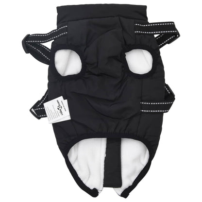 Dog Coat Black L28 Fleece and Polyester