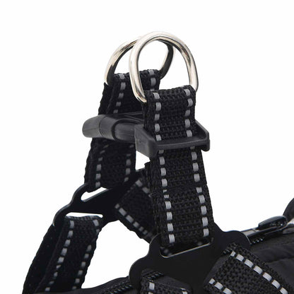 Dog Coat Black L32 Fleece and Polyester