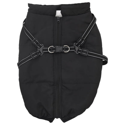 Dog Coat Black L44 Fleece and Polyester