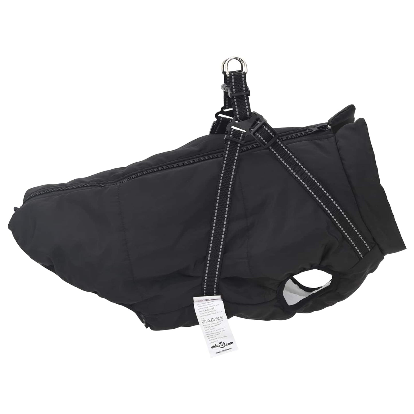 Dog Coat Black L48 Fleece and Polyester