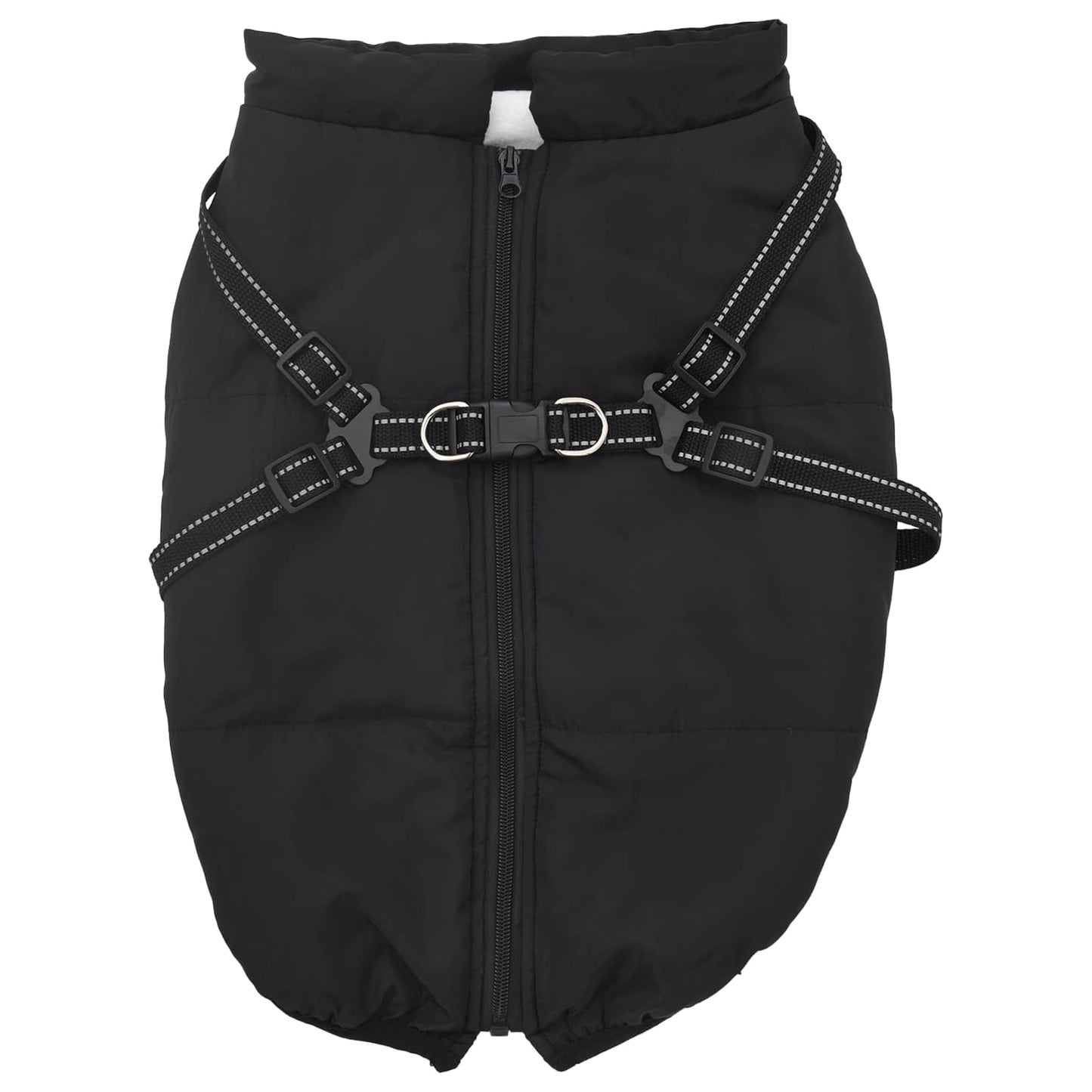 Dog Coat Black L52 Fleece and Polyester