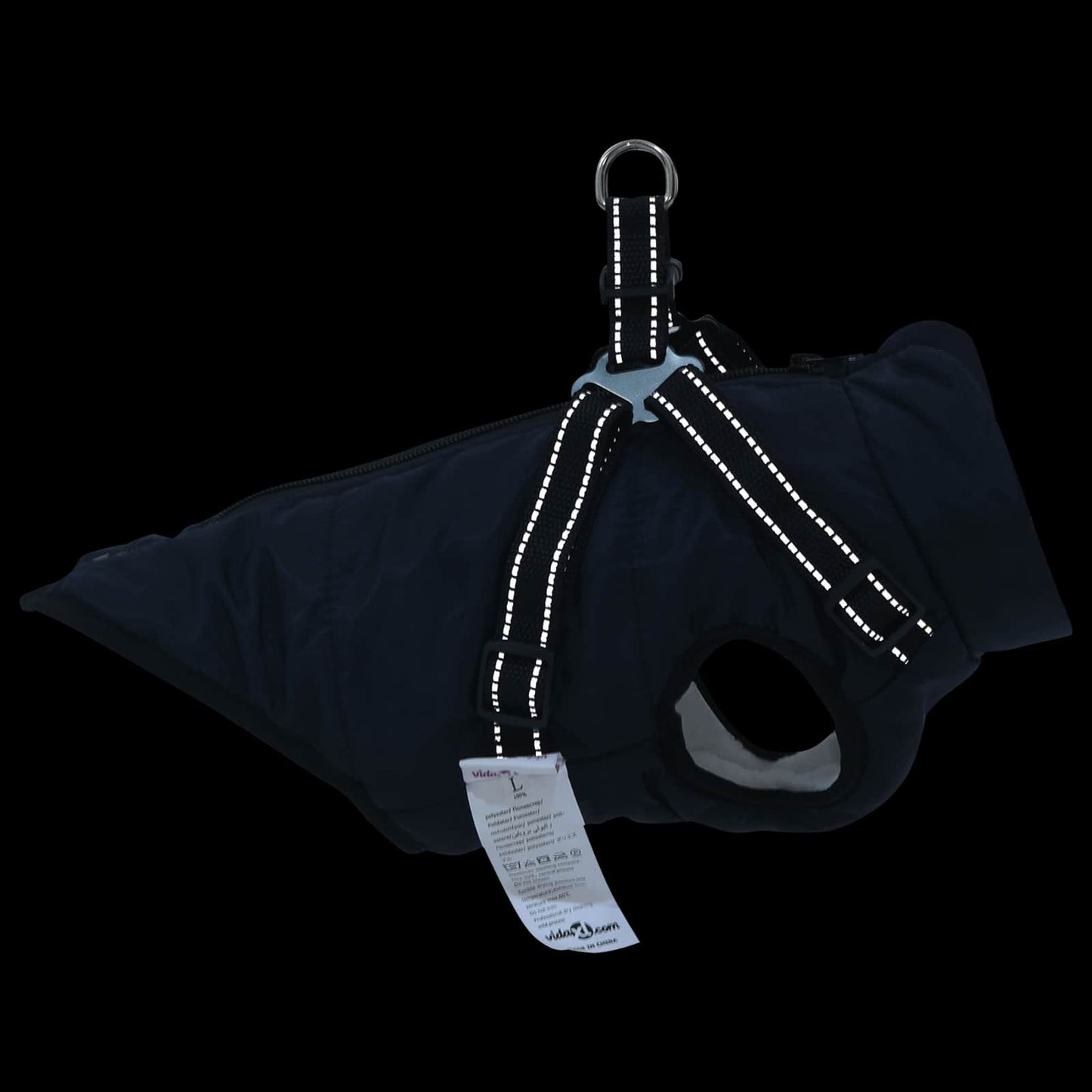 Dog Coat Navy Blue L24 Fleece and Polyester