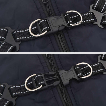 Dog Coat Navy Blue L28 Fleece and Polyester