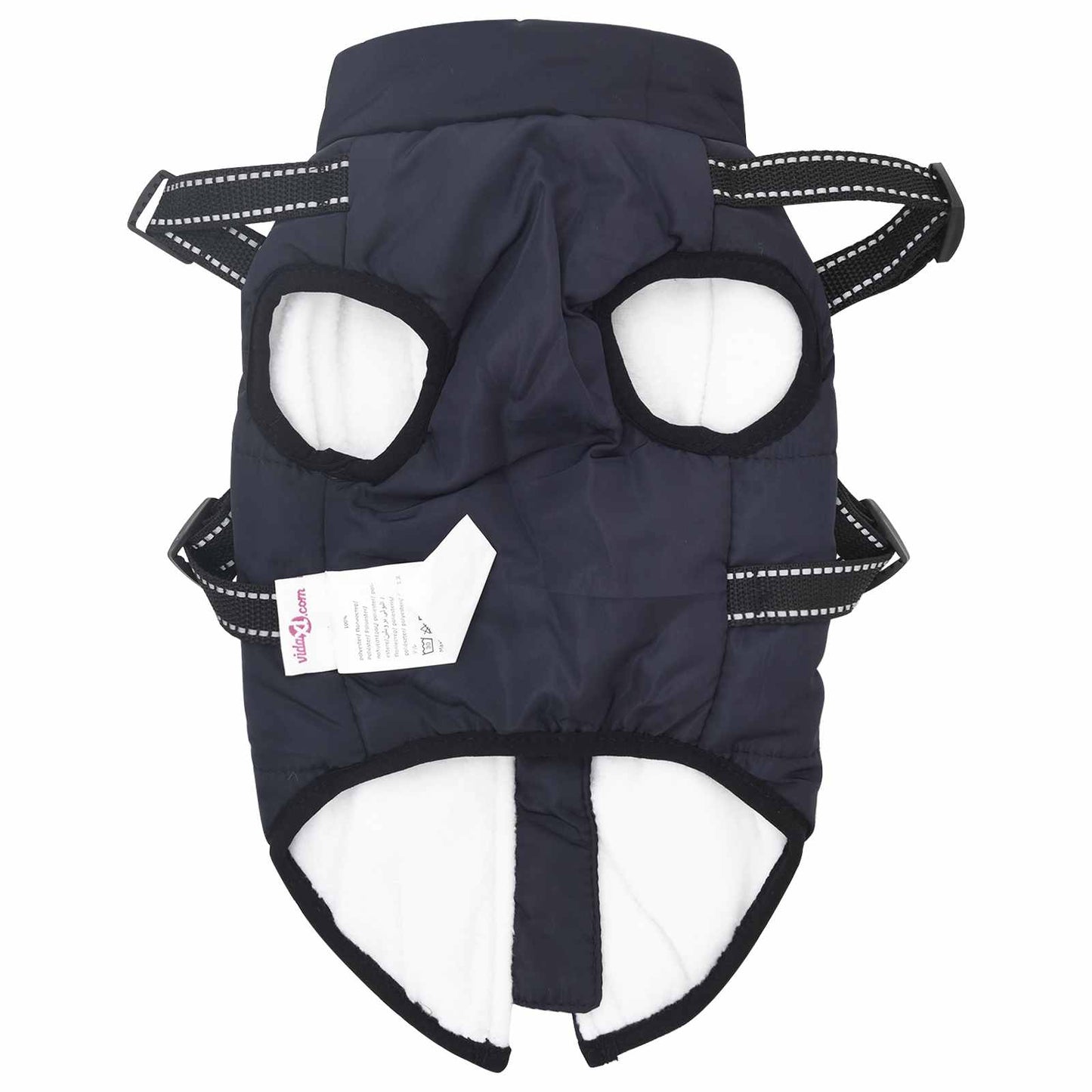 Dog Coat Navy Blue L28 Fleece and Polyester