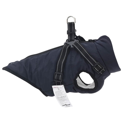 Dog Coat Navy Blue L32 Fleece and Polyester