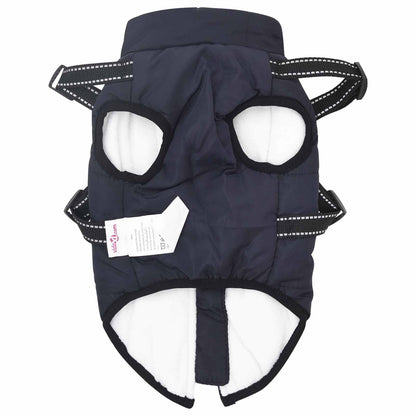 Dog Coat Navy Blue L36 Fleece and Polyester