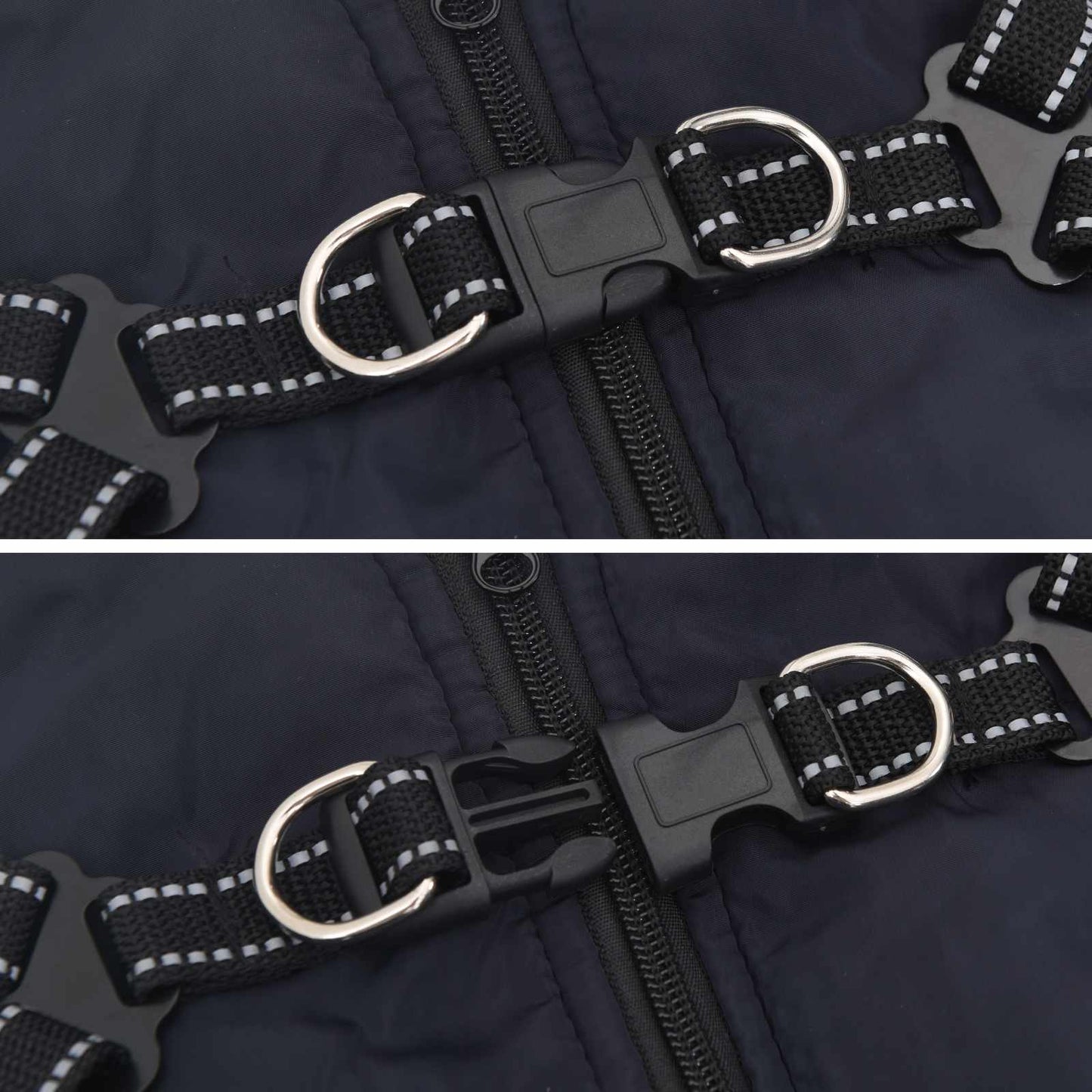 Dog Coat Navy Blue L40 Fleece and Polyester