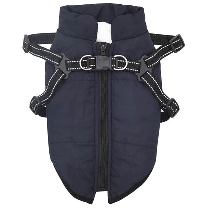 Dog Coat Navy Blue L40 Fleece and Polyester