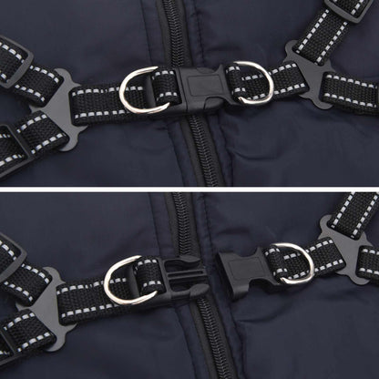 Dog Coat Navy Blue L44 Fleece and Polyester