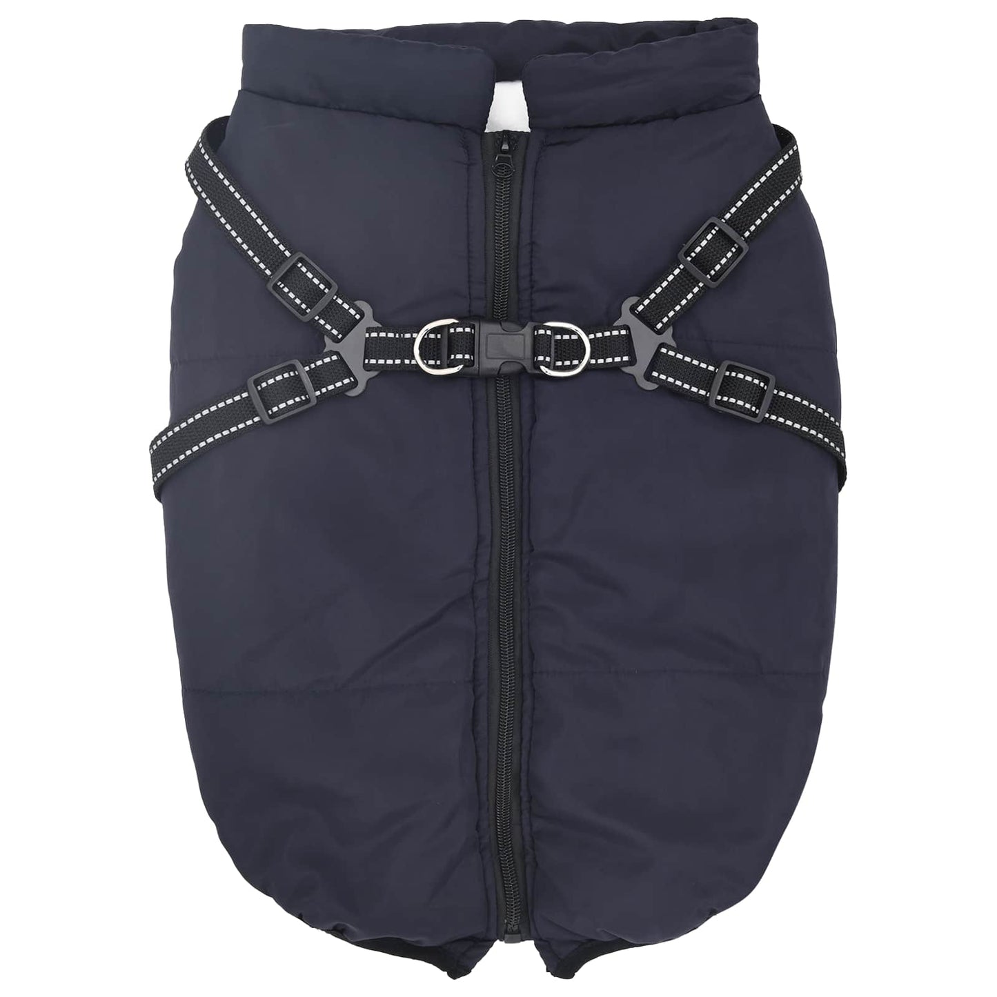 Dog Coat Navy Blue L44 Fleece and Polyester