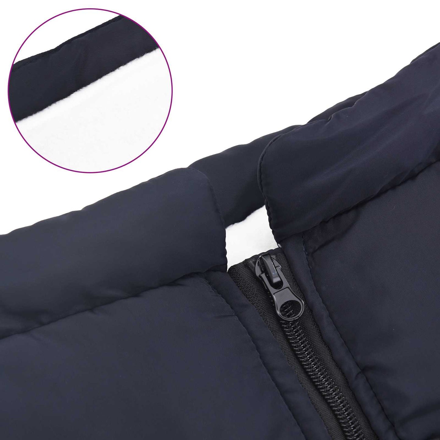 Dog Coat Navy Blue L52 Fleece and Polyester