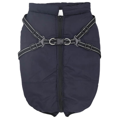 Dog Coat Navy Blue L52 Fleece and Polyester