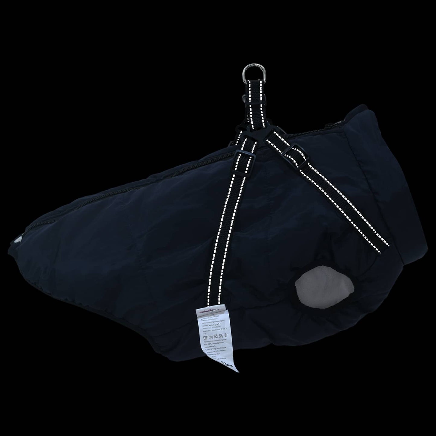 Dog Coat Navy Blue L68 Fleece and Polyester