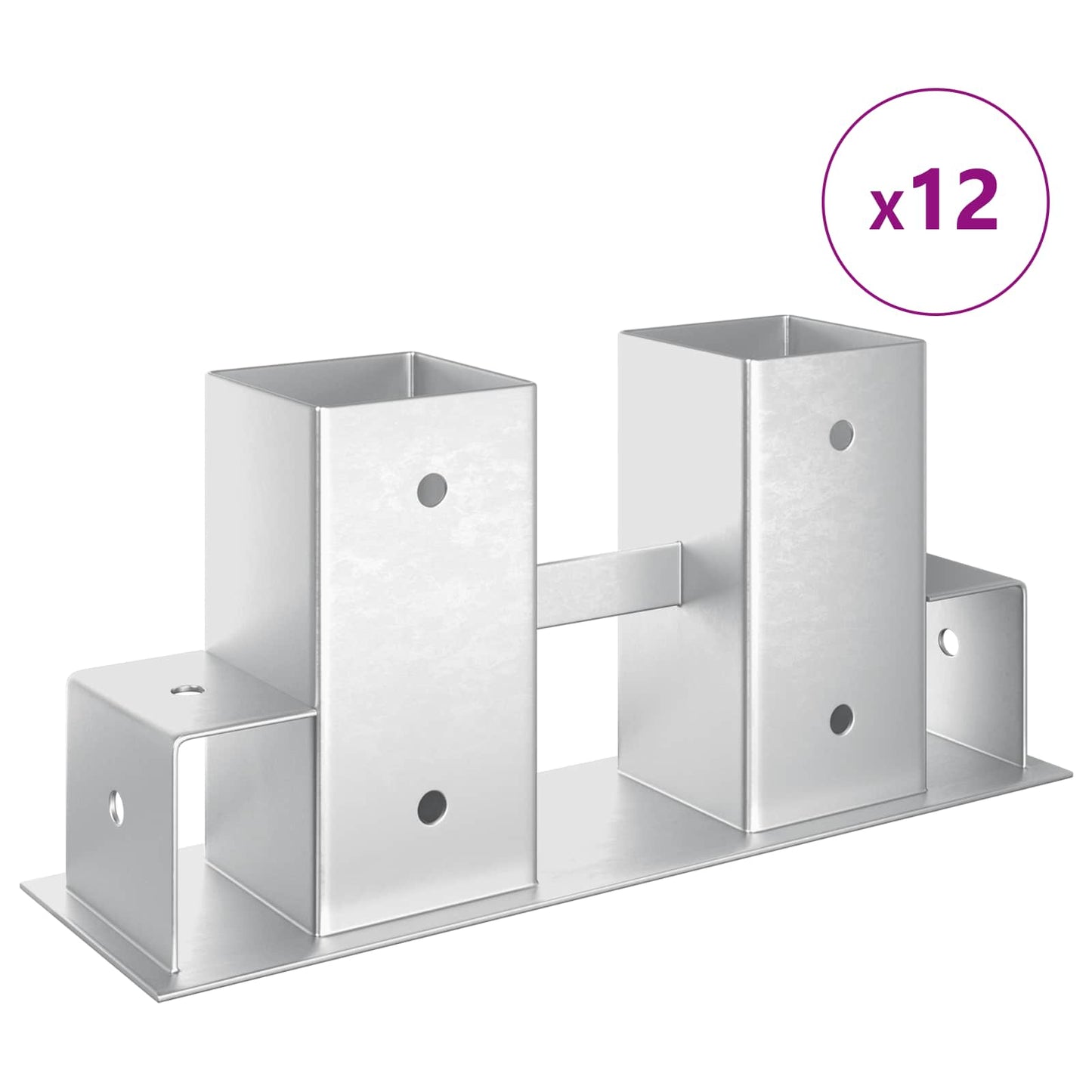 Firewood Stack Aid 12 pcs Silver 34 x 10 x 15 cm Steel