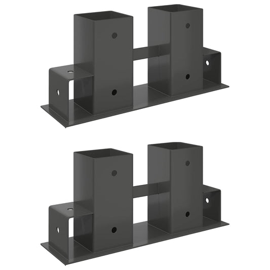 Firewood Stack Aid 2 pcs Anthracite 34 x 10 x 15 cm Steel
