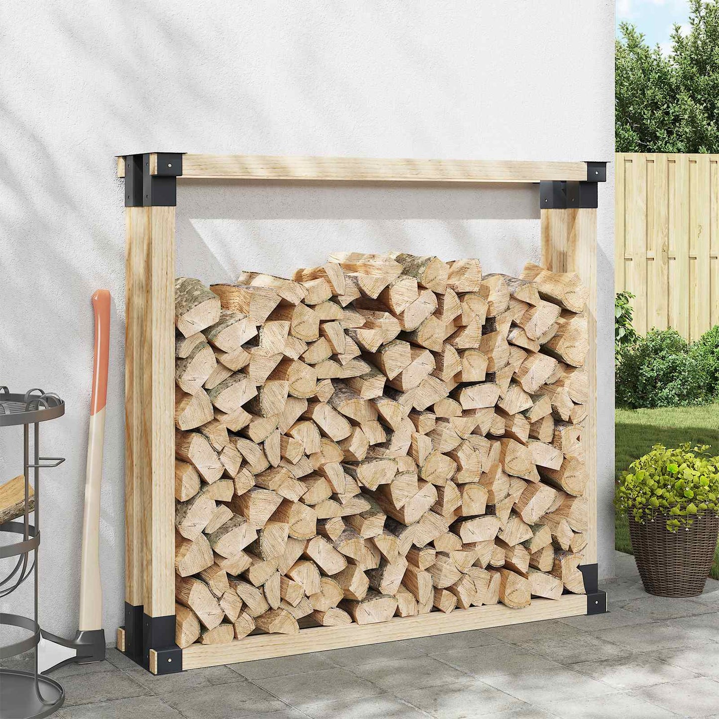 Firewood Stack Aid 4 pcs Anthracite 34 x 10 x 15 cm Steel