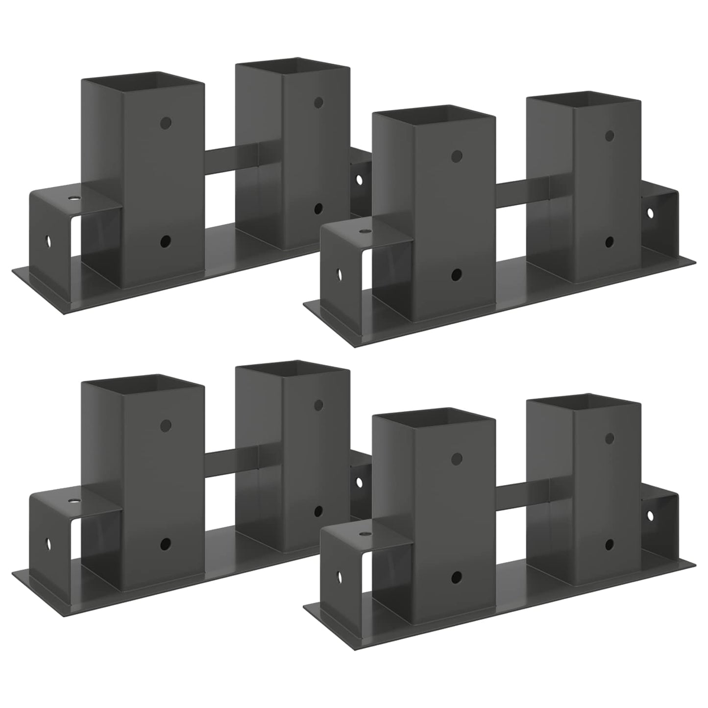 Firewood Stack Aid 4 pcs Anthracite 34 x 10 x 15 cm Steel