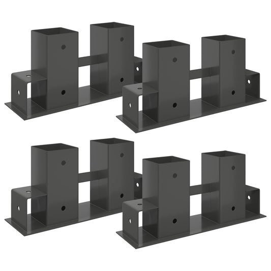 Firewood Stack Aid 4 pcs Anthracite 34 x 10 x 15 cm Steel