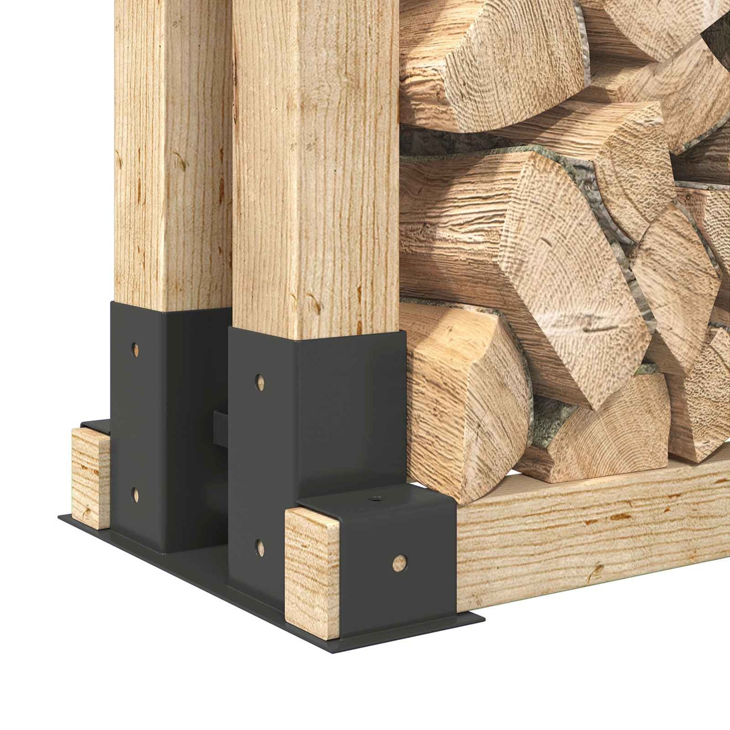 Firewood Stack Aid 12 pcs Anthracite 34 x 10 x 15 cm Steel