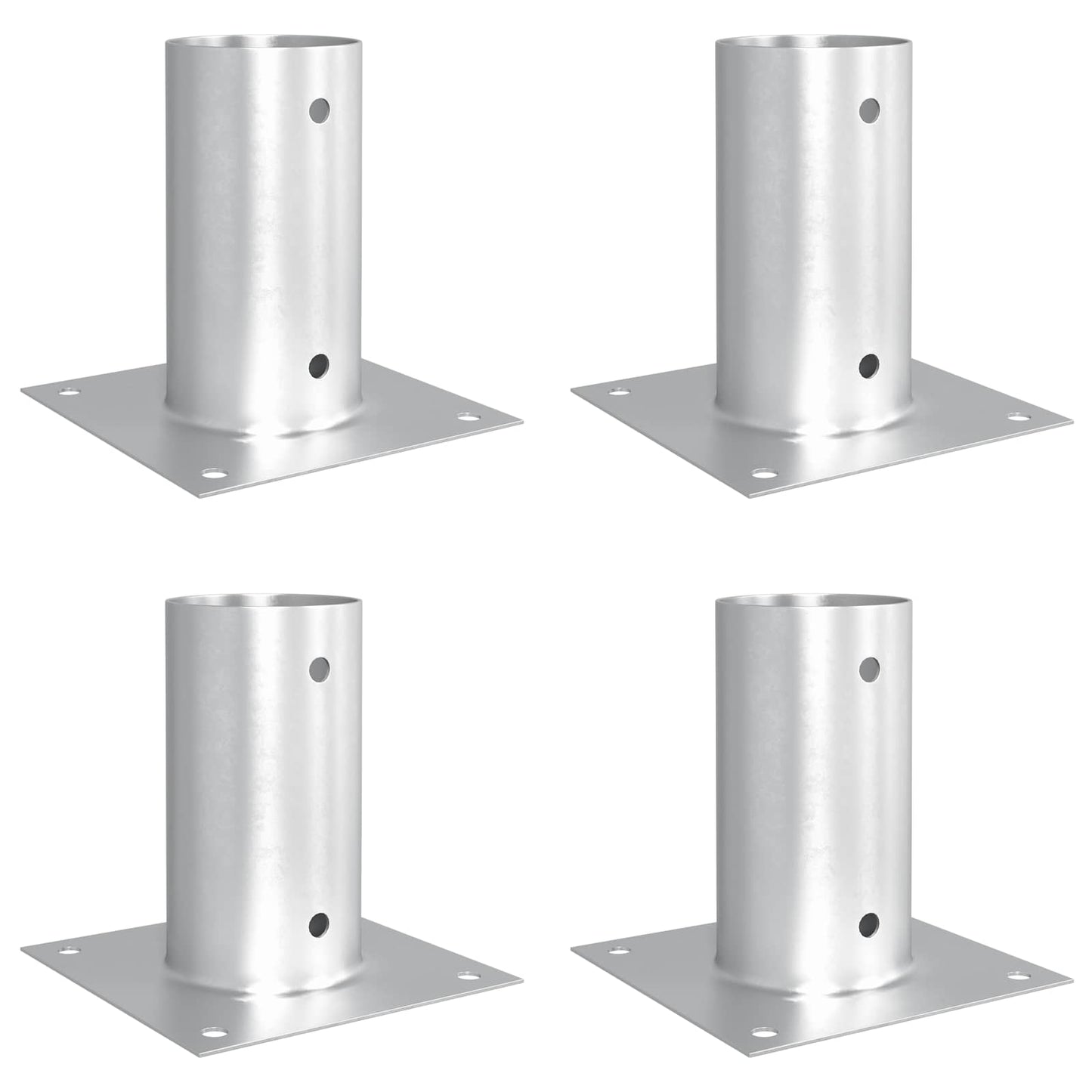 Round Ground Anchor 4 pcs Silver 15 x 15 x 15 cm Metal