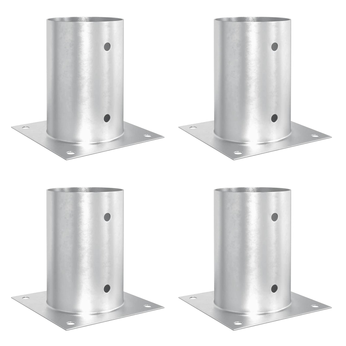 Round Ground Anchor 4 pcs Silver 15 x 15 x 15 cm Metal