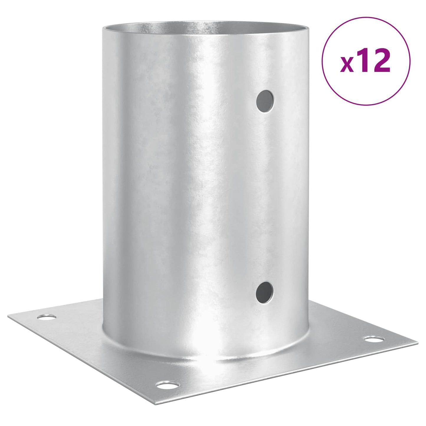 Round Ground Anchor 12 pcs Silver 15 x 15 x 15 cm Metal