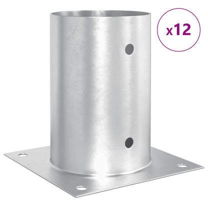 Round Ground Anchor 12 pcs Silver 15 x 15 x 15 cm Metal