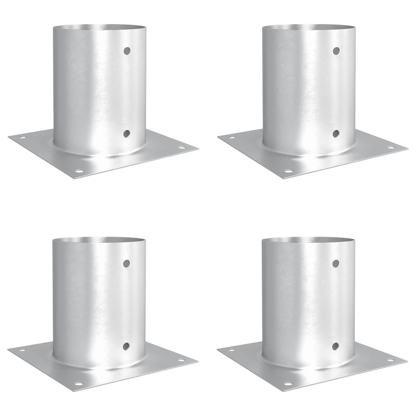 Round Ground Anchor 4 pcs Silver 18 x 18 x15 cm Metal