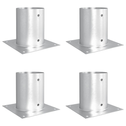 Round Ground Anchor 4 pcs Silver 18 x 18 x15 cm Metal