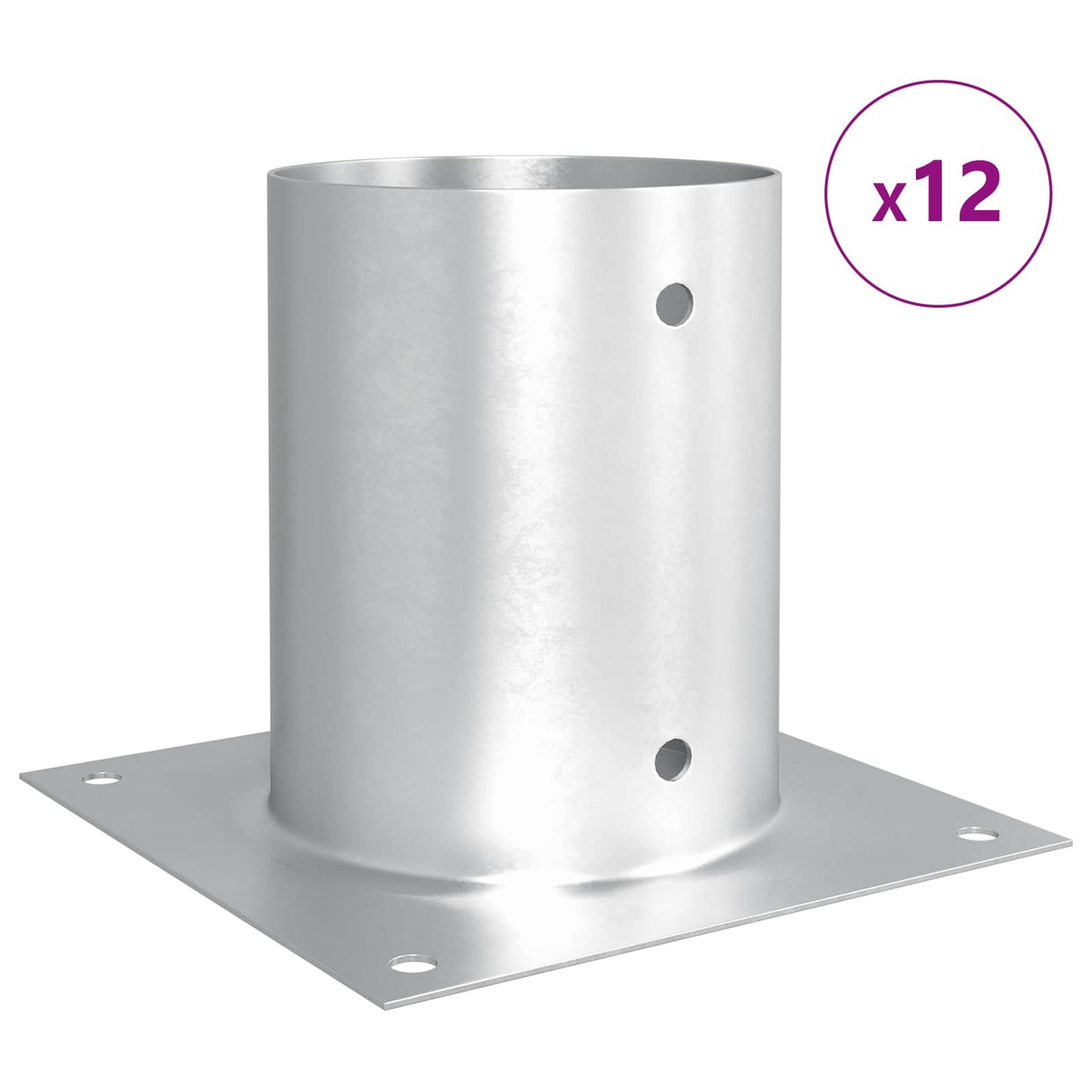 Round Ground Anchor 12 pcs Silver 18 x 18 x15 cm Metal