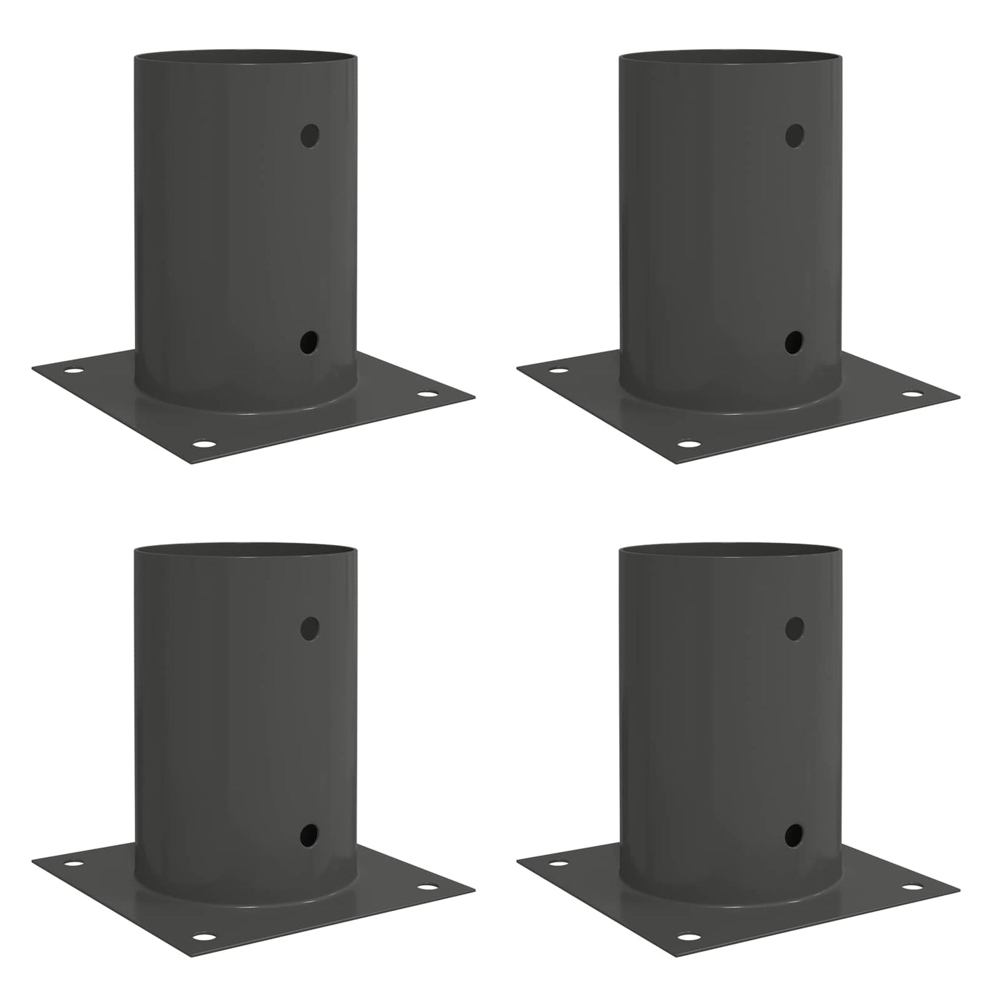 Round Ground Anchor 4 pcs Anthracite 15 x 15 x 15 cm Metal