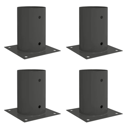 Round Ground Anchor 4 pcs Anthracite 15 x 15 x 15 cm Metal