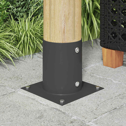 Round Ground Anchor 4 pcs Anthracite 18 x 18 x15 cm Metal