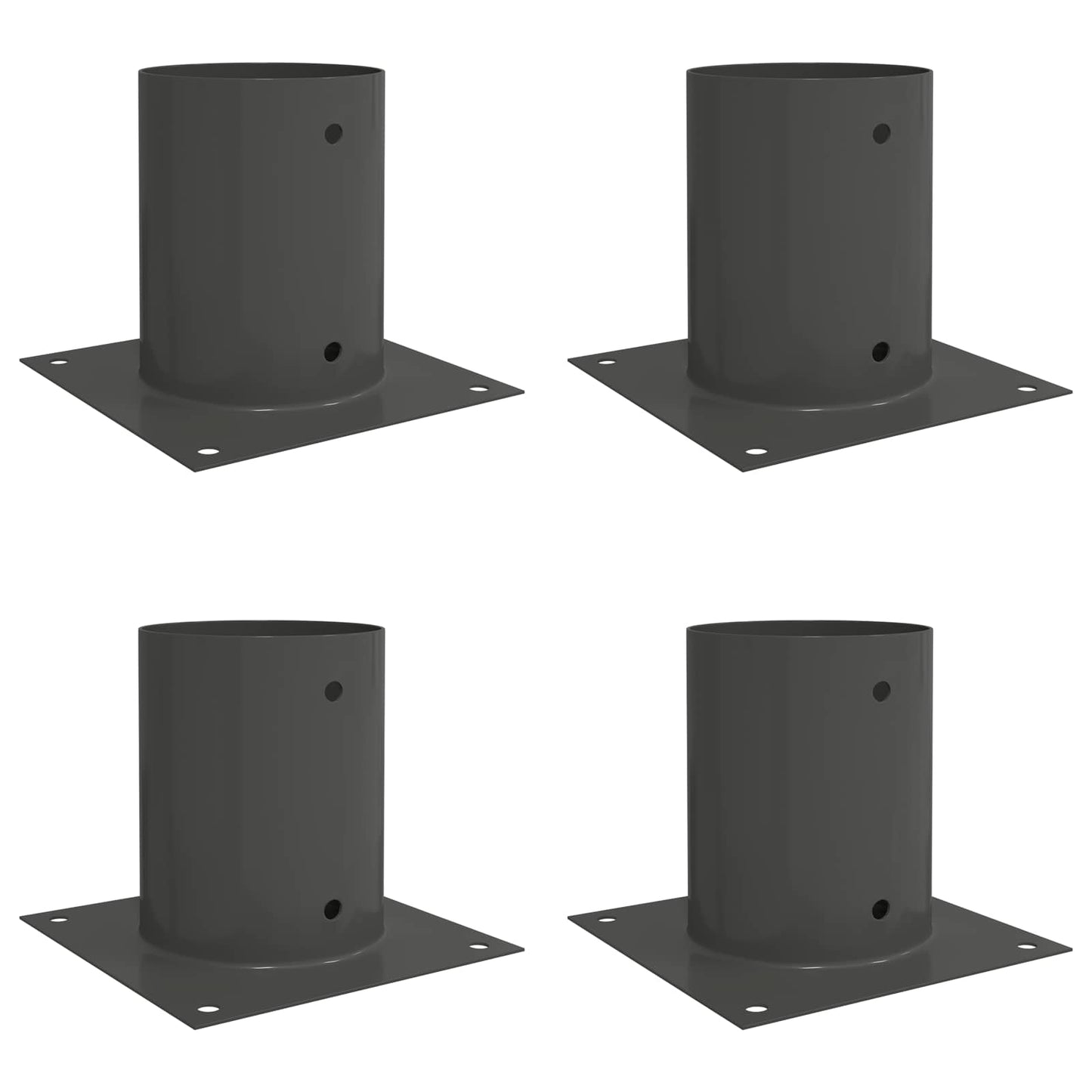 Round Ground Anchor 4 pcs Anthracite 18 x 18 x15 cm Metal