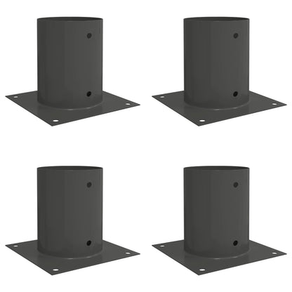 Round Ground Anchor 4 pcs Anthracite 18 x 18 x15 cm Metal