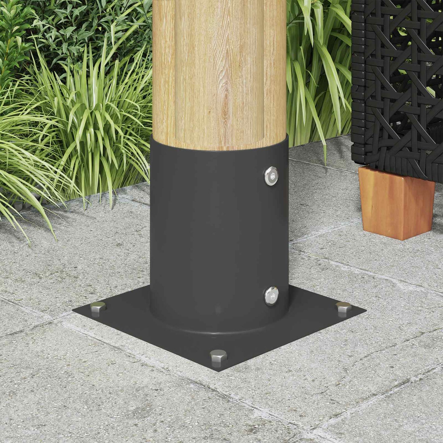 Round Ground Anchor 12 pcs Anthracite 18 x 18 x15 cm Metal