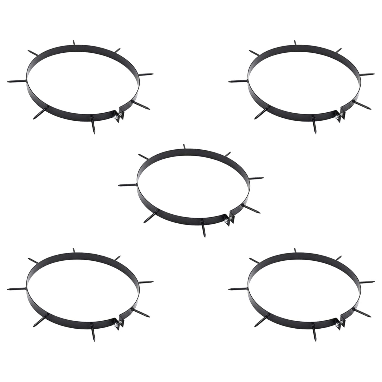 Lawn Aerator Clamp with Spikes 5 pcs Black Ø 11.81 in Iron