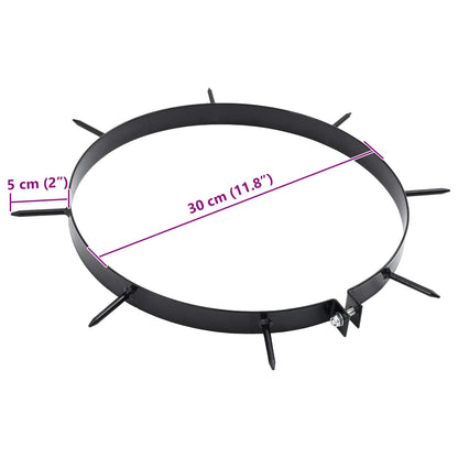 Lawn Aerator Clamp with Spikes 5 pcs Black Ø 11.81 in Iron