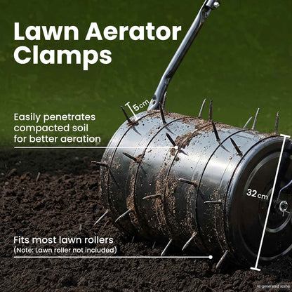 Lawn Aerator Clamp with Spikes 5 pcs Black Ø 320 mm Iron