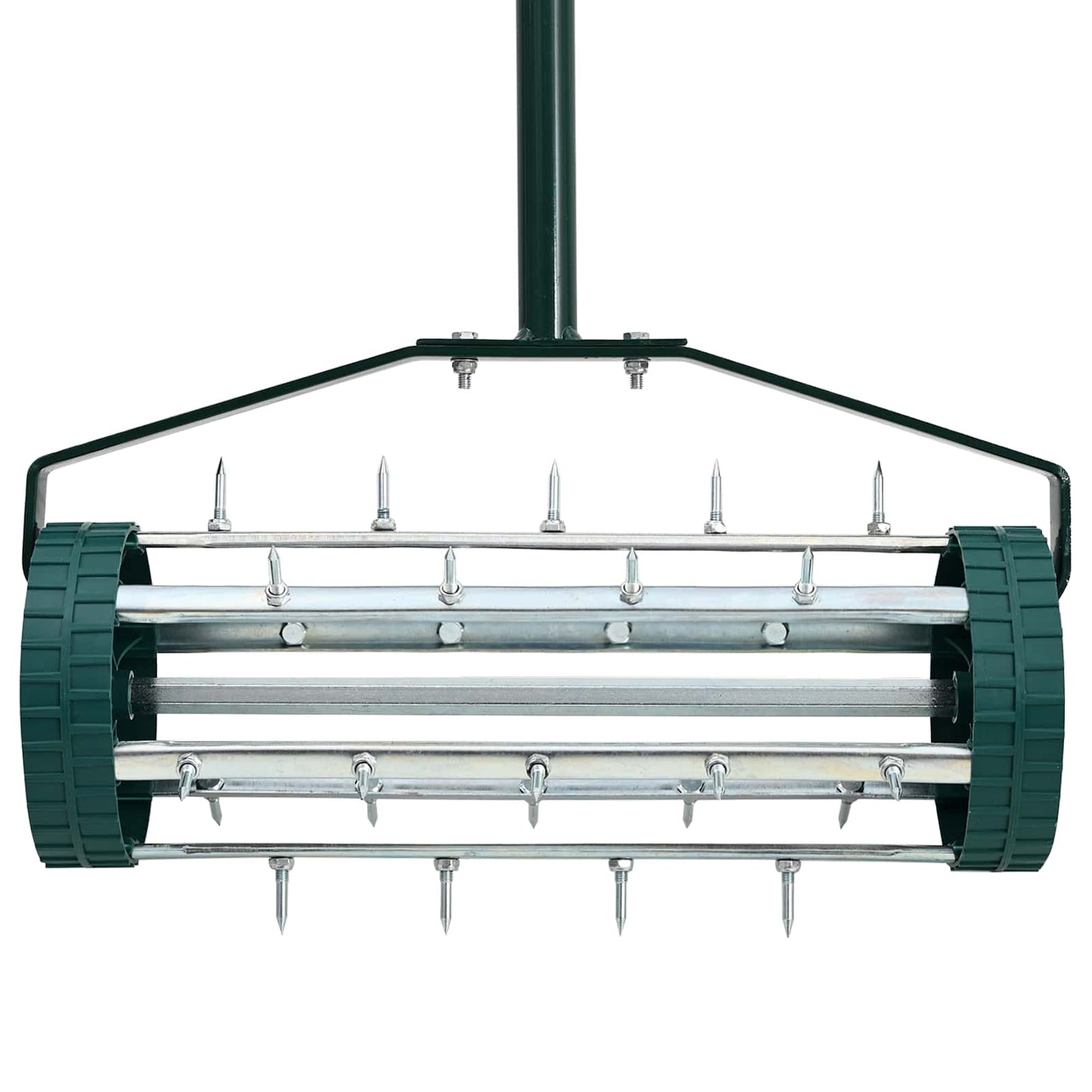 Lawn Roller Pull with Aerator Clamps Green 127.5 x 44 cm Steel