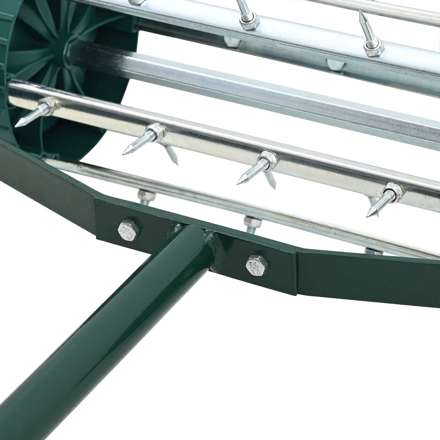 Lawn Roller Pull with Aerator Clamps Green 127.5 x 44 cm Steel