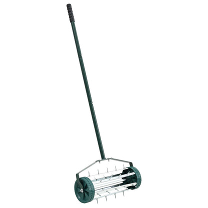 Lawn Roller Pull with Aerator Clamps Green 127.5 x 44 cm Steel