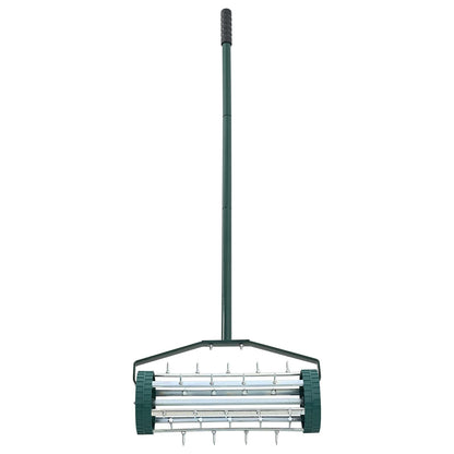 Lawn Roller Pull with Aerator Clamps Green 127.5 x 44 cm Steel