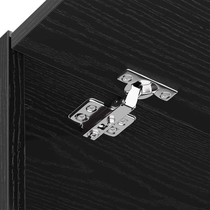 Wash Machine Cabinet with Storage Black Oak 67.5 x 68 x 200 cm