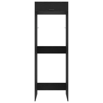 Wash Machine Cabinet with Storage Black Oak 67.5 x 68 x 200 cm