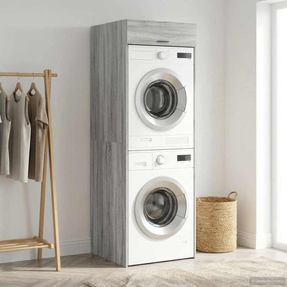 Wash Machine Cabinet with Door Grey Sonoma 67.5 x 68 x 200 cm